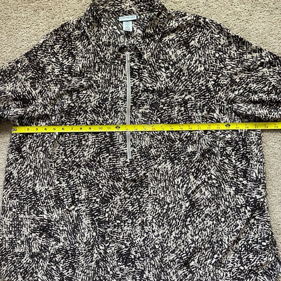 Catherines Plus Size 2X/22W/24W Zip Brown Animal Print Lightweight Airy Tunic - Picture 6 of 9